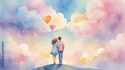 A Watercolor Dreamscape of Hidden Love