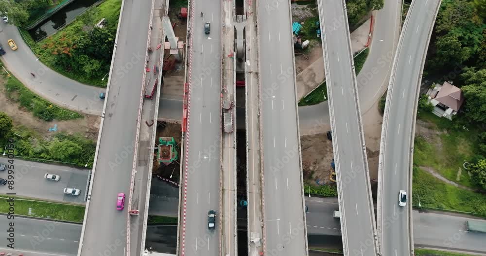 Aerial view city transport traffic car on road junction cross road transport industry Aerial view city transport traffic car on road junction cross road transport industry
