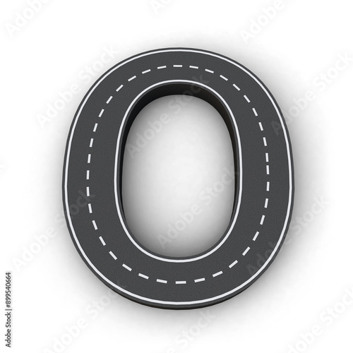 O alphabet Road 3d top view png. Road Uppercase letters. Road Style alphabet 3d.