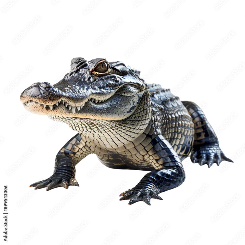 Fototapeta premium Crocodile, isolated, transparent background, white background, no background