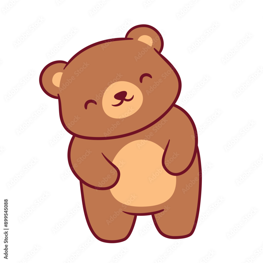 Adorable cute Bear Cartoon celebrating perfect for mercendhise printing purposes Adorable cute Bear Cartoon celebrating perfect for mercendhise printing purposes