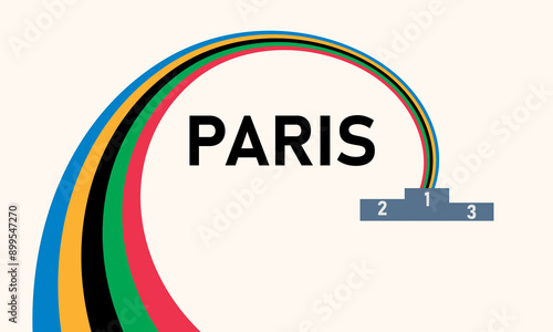 Colorful Olympic Games background or banner. Olympic modern lines with 5 correct colors.