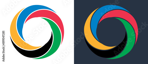 Colorful Olympic Games background or banner. Olympic modern lines with 5 correct colors.