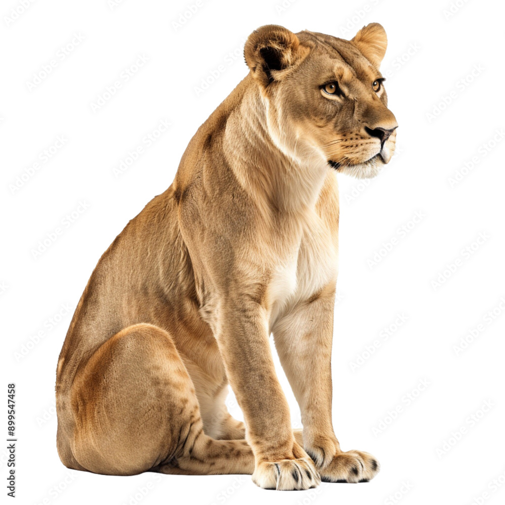 Lioness, isolated, transparent background, white background, no background Lioness, isolated, transparent background, white background, no background