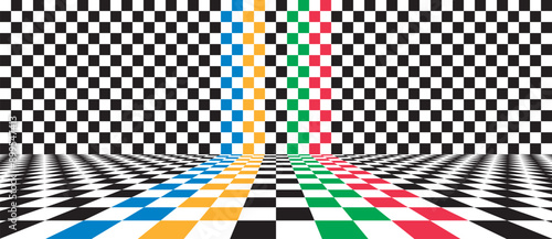 Colorful Olympic Games background or banner. Olympic modern lines with 5 correct colors.