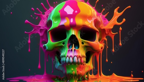 Colorful skull art for your walls. © 和正 住原