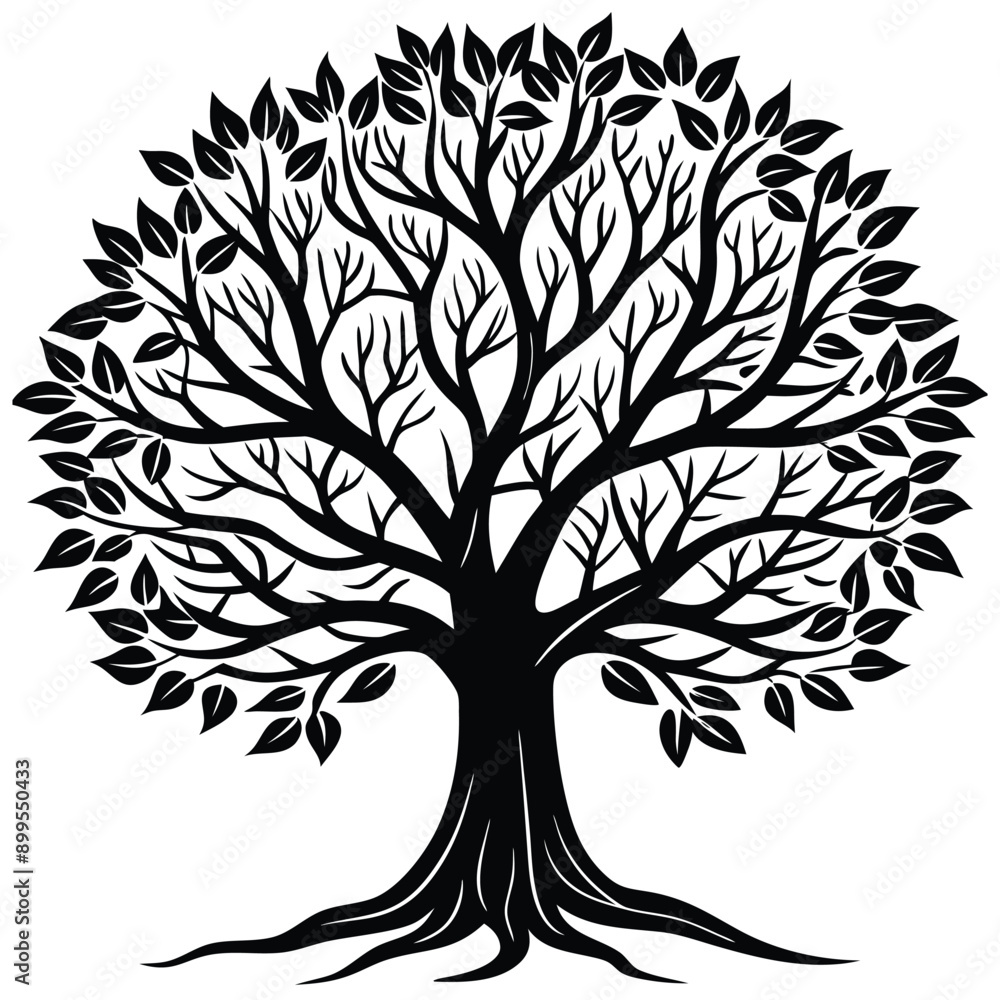 Obraz premium Tree Silhouette Vector Illustration 