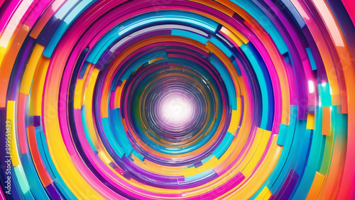 Colorful Future Technology Tunnel photo