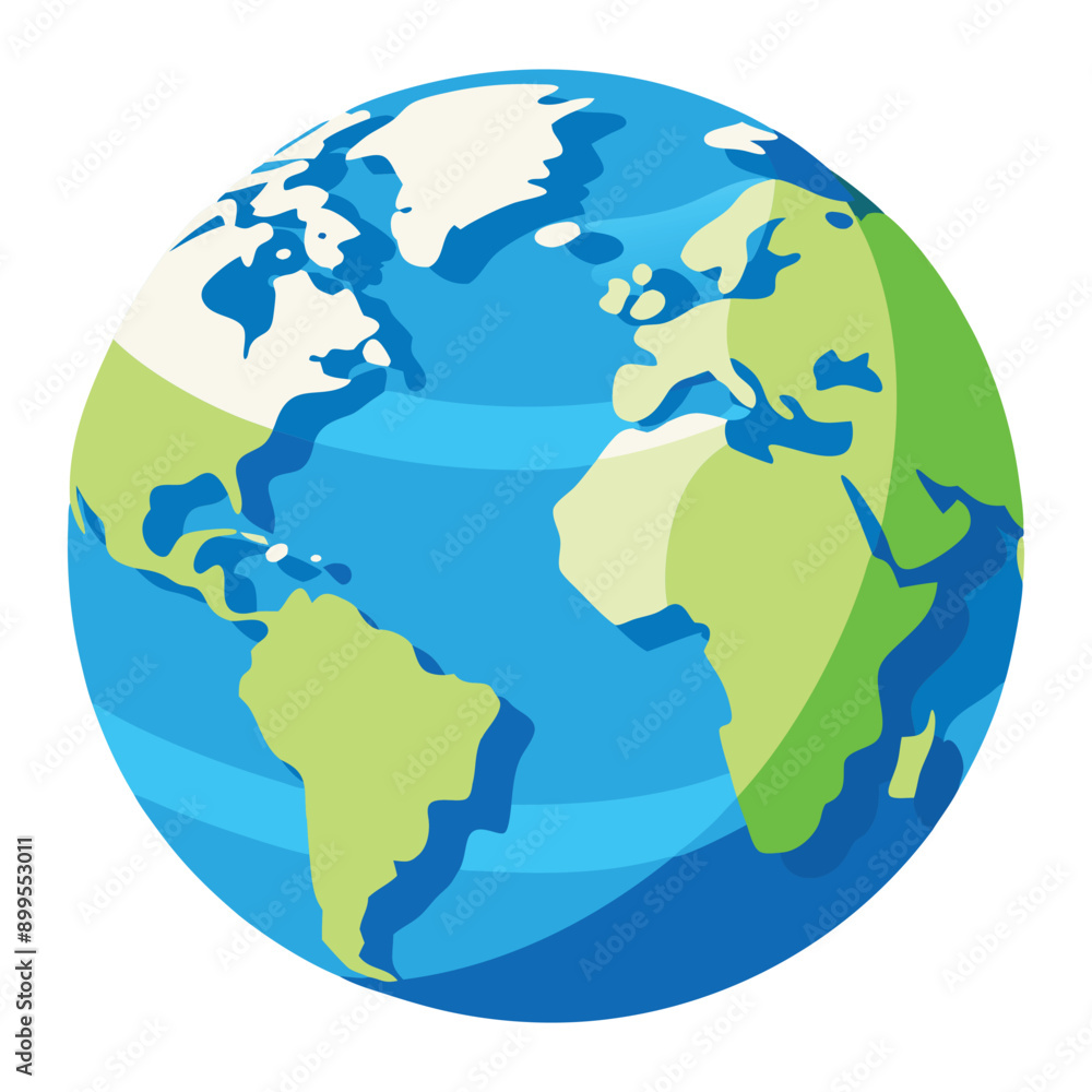 Earth Globe Vector Illustration, World map in a globe shape isolated on a white background Earth Globe Vector Illustration, World map in a globe shape isolated on a white background