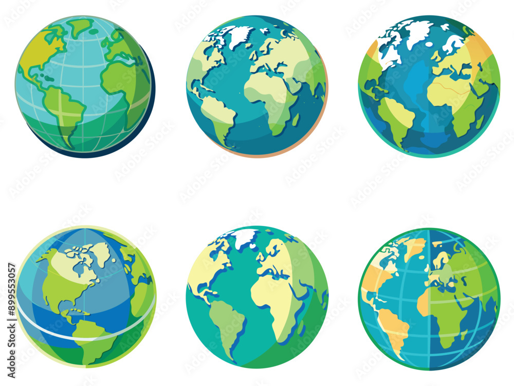 Earth Globe Vector Illustration, World map in a globe shape isolated on a white background Earth Globe Vector Illustration, World map in a globe shape isolated on a white background