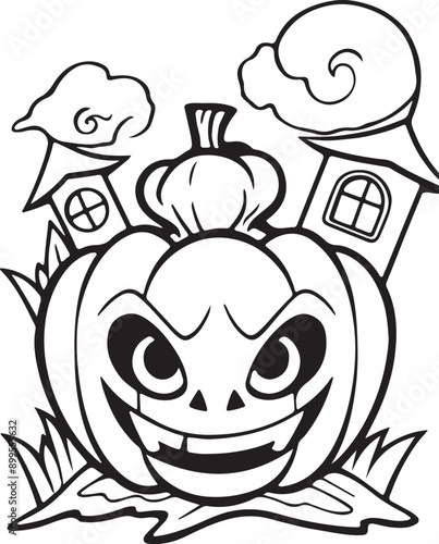 Flowers Coloring illustration Silhouettes