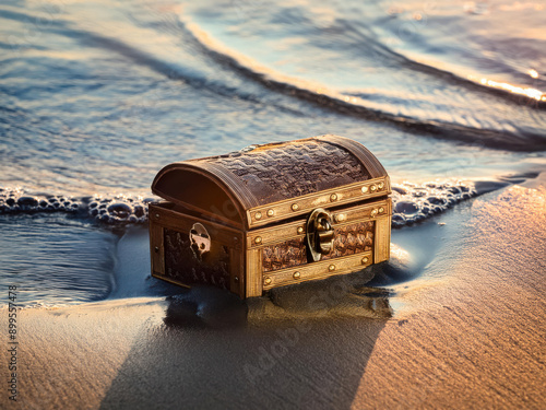 treasure chest on the beach