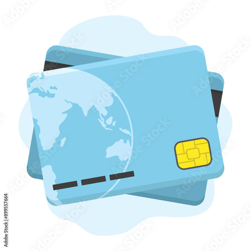 ATM card concept illustration, credit card, flat style concept illustration.