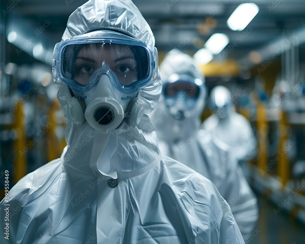 Chemical Engineering Lab with Scientists in Protective Gear Industrial Research and Development Concept with Copy Space Chemical Engineering Lab with Scientists in Protective Gear Industrial Research and Development Concept with Copy Space