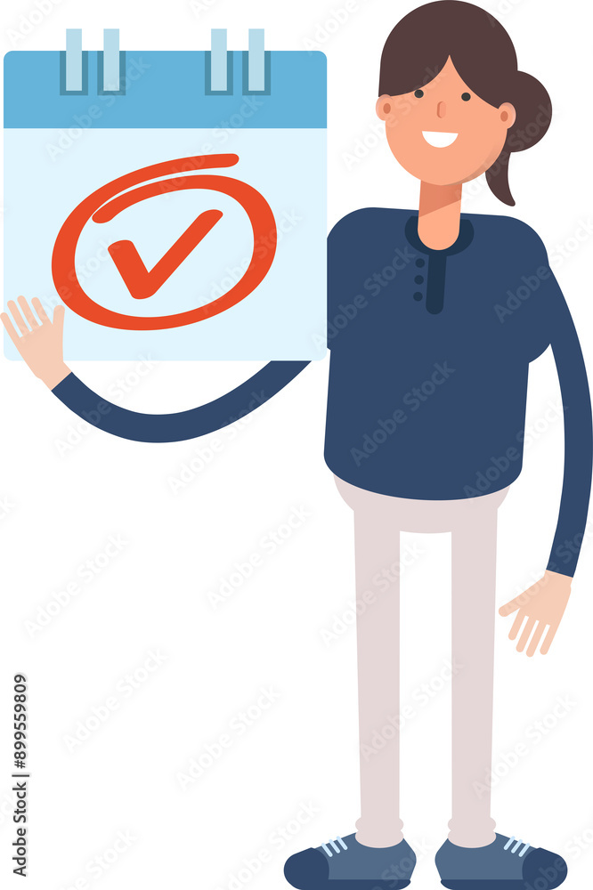 Girl Character and Check Mark Sign
Girl Character and Check Mark Sign