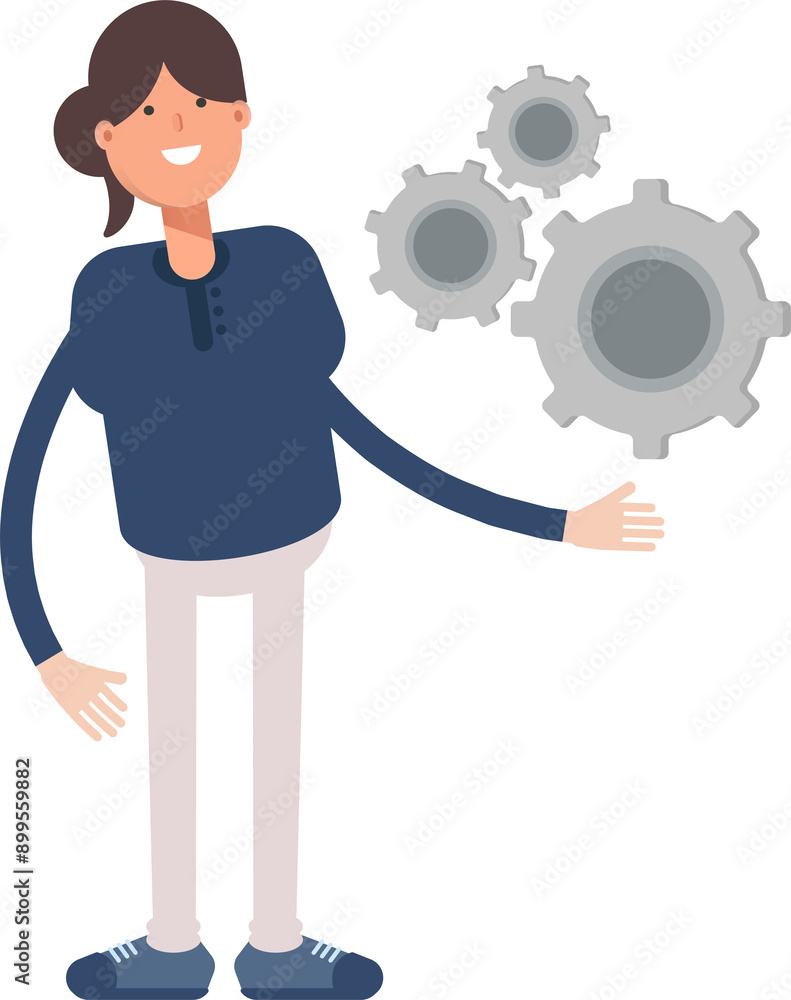Girl Character Holding Gears
Girl Character Holding Gears