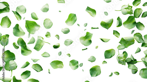 Flying rose petals transparent background