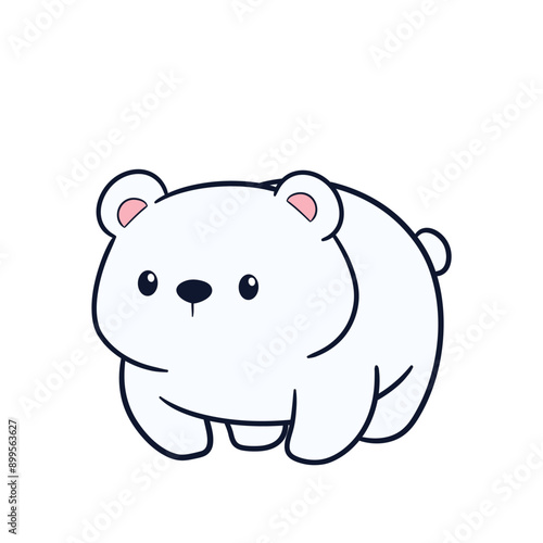 Adorable cute polar bear cartoon celebrating perfect for t-shirt printing, stickers, screen printing, totebags