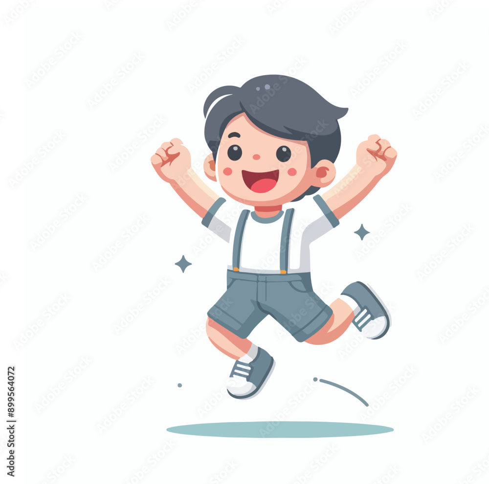 vector image of a child jumping happily vector image of a child jumping happily