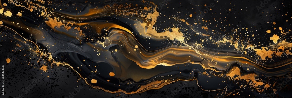 Abstract Black and Gold Swirling Art Abstract Black and Gold Swirling Art