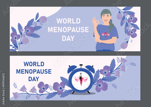 World Menopause Day banners. Vector illustration design concept of world menopause day observed on october 18. 