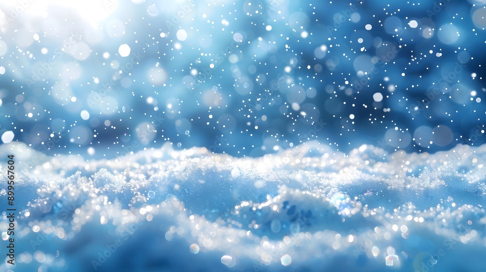 Snow background with bokeh lights and snowdrifts Snow background with bokeh lights and snowdrifts
