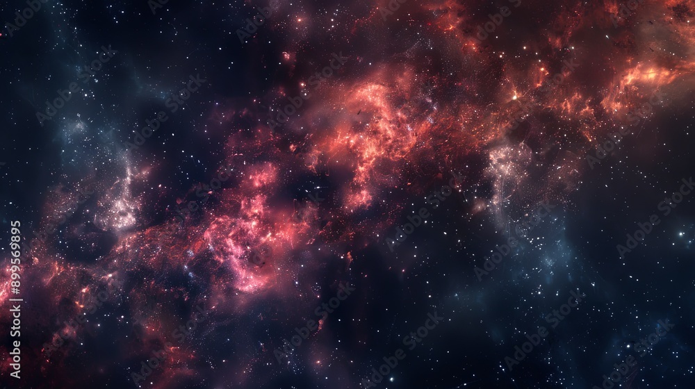 Vibrant Cosmic Nebula Displaying Colorful Stellar Clouds in Deep Space Vibrant Cosmic Nebula Displaying Colorful Stellar Clouds in Deep Space