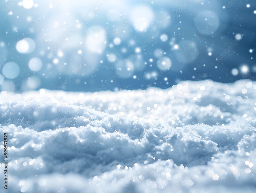 Snow background with bokeh lights and snowdrifts Snow background with bokeh lights and snowdrifts