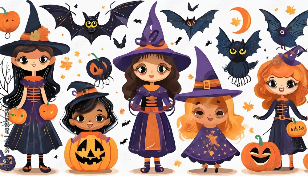 halloween characters set halloween characters set