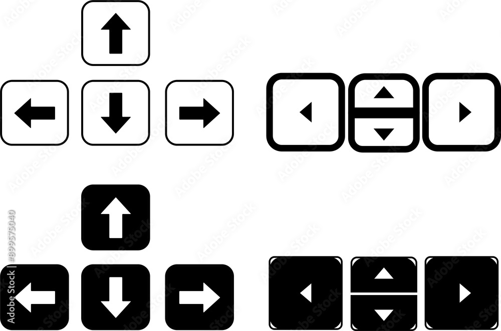 Computer keyboard line vector icon. Arrow button on keyboard icon. Computer keyboard line vector icon. Arrow button on keyboard icon.