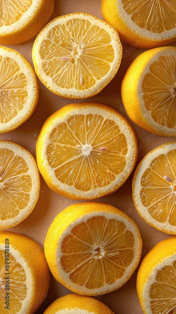 Slices of fresh lemon as background, top view Slices of fresh lemon as background, top view