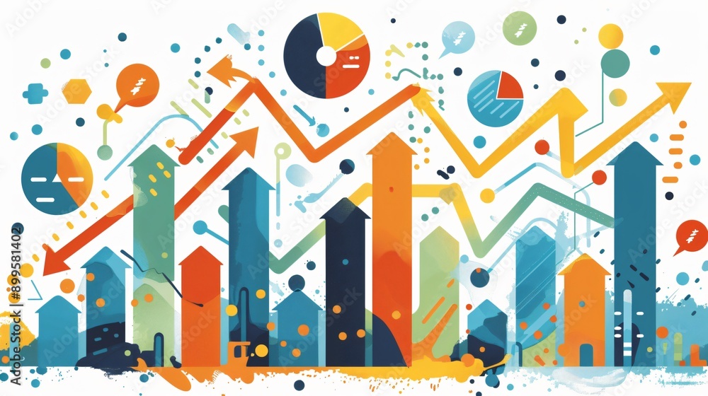 Abstract Graphic with Upward Trend Arrows Abstract Graphic with Upward Trend Arrows