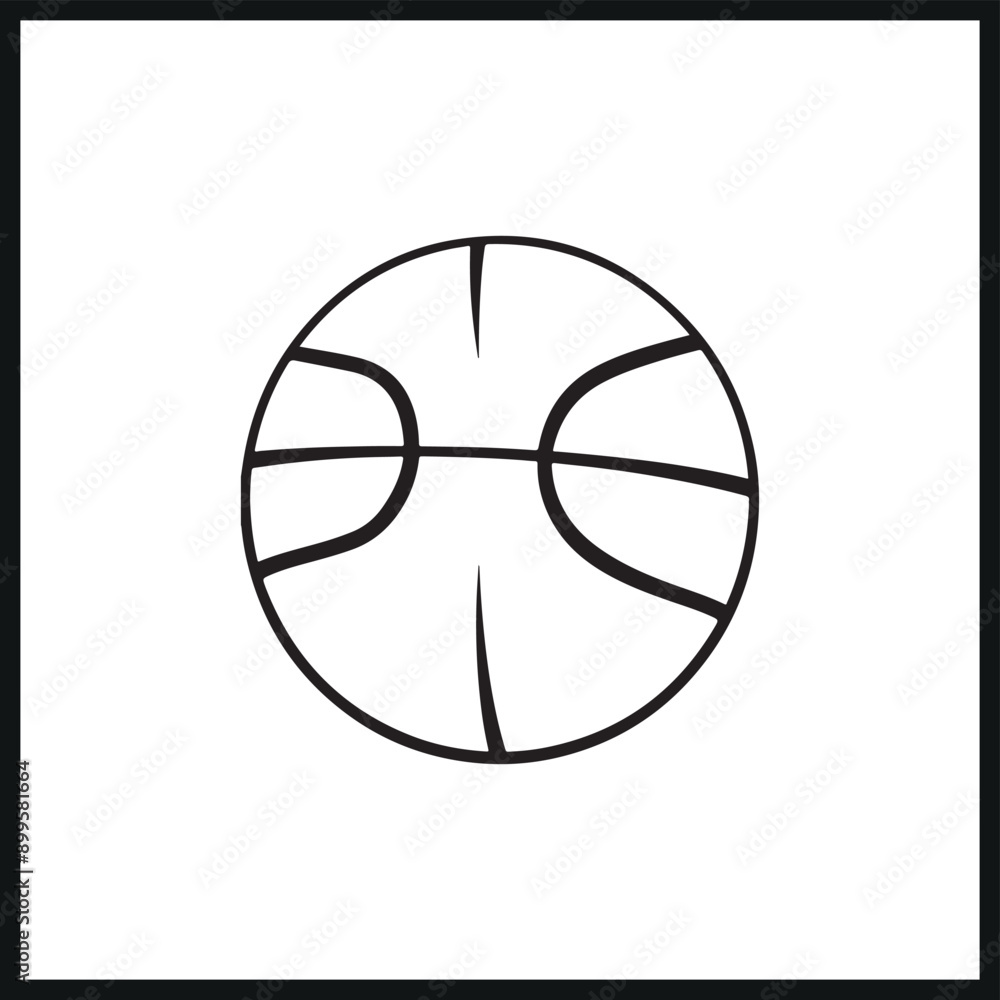 Basketball silhouette simple outline icon vector Basketball silhouette simple outline icon vector