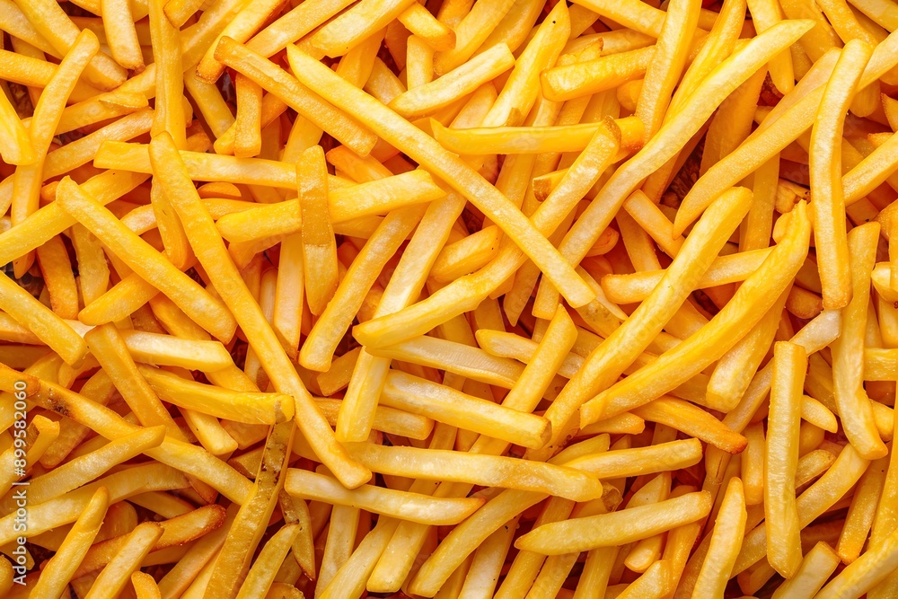 Close-up of french fries, focusing on the texture and color Close-up of french fries, focusing on the texture and color