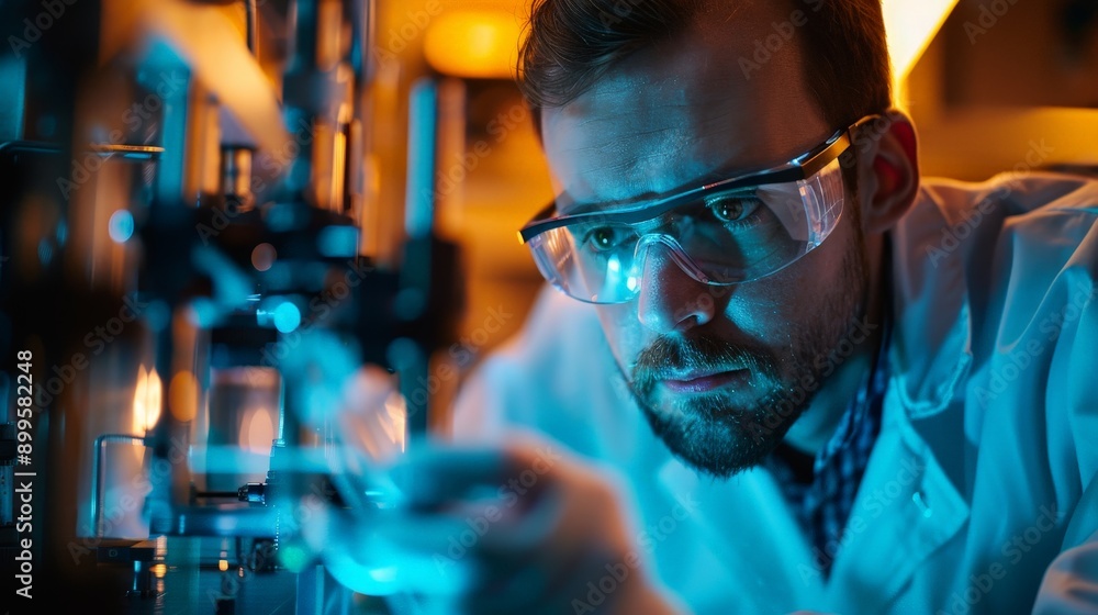 A physicist analyzing the properties of new materials A physicist analyzing the properties of new materials