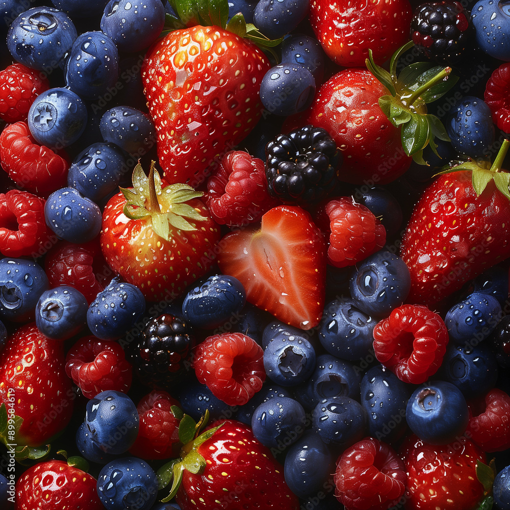 Obraz premium Fresh Berry Medley Close-Up