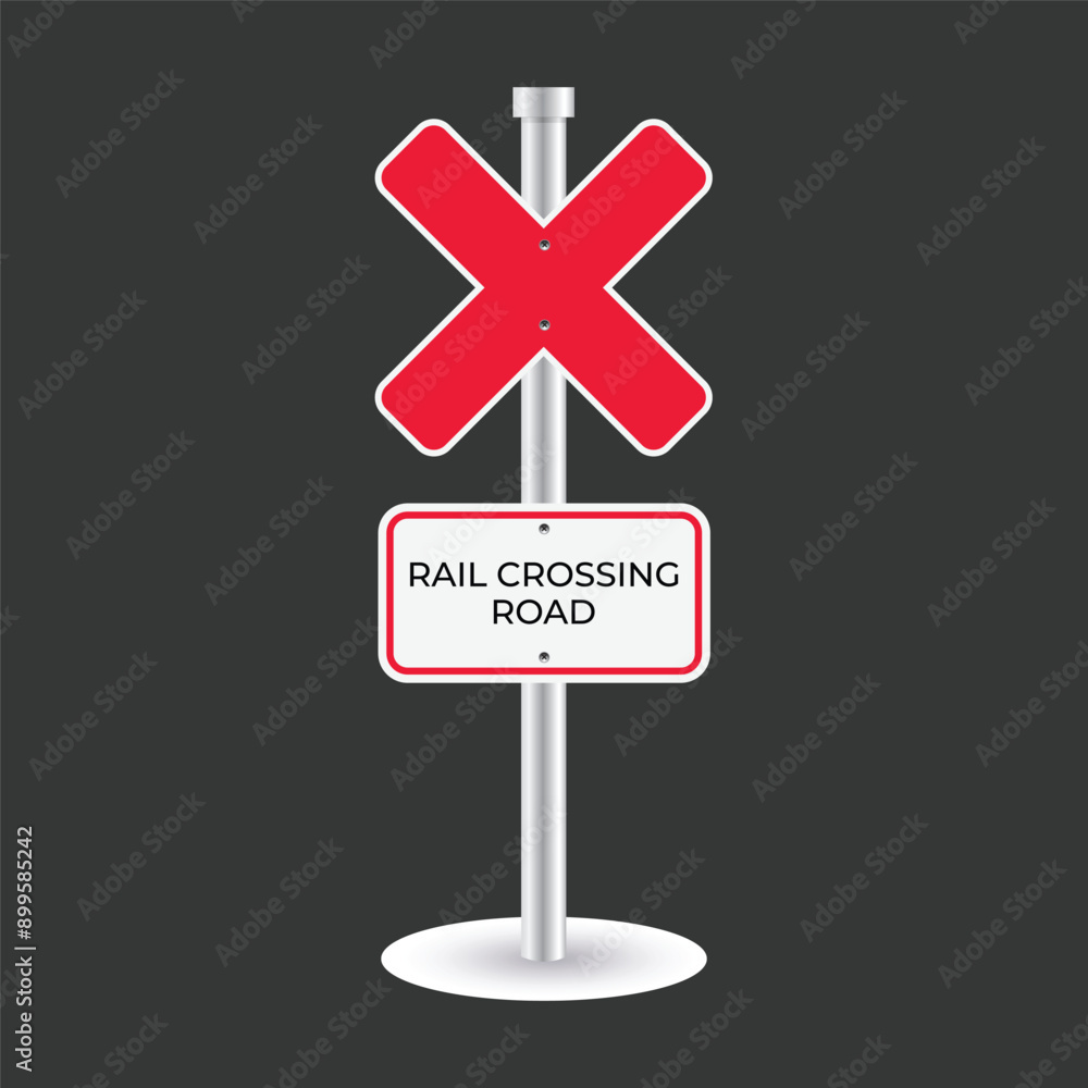 Obraz premium free vector rail crossing road design