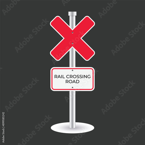 free vector rail crossing road design 