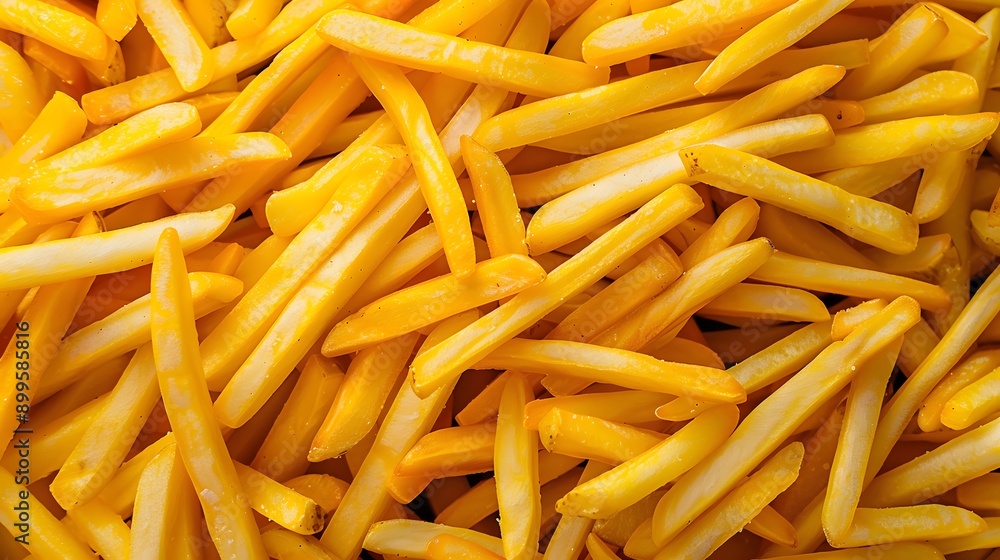Close-up of french fries, focusing on the texture and color Close-up of french fries, focusing on the texture and color