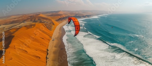 Kitesurfing Paradise: Orange Dunes Meet Turquoise Waves