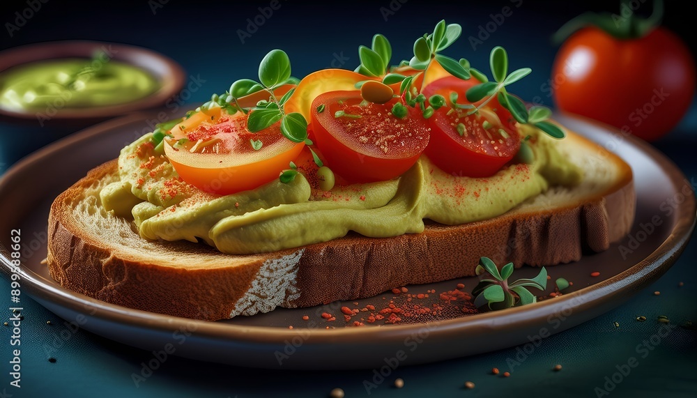 food bread dough toast with avocado and tomato food bread dough toast with avocado and tomato