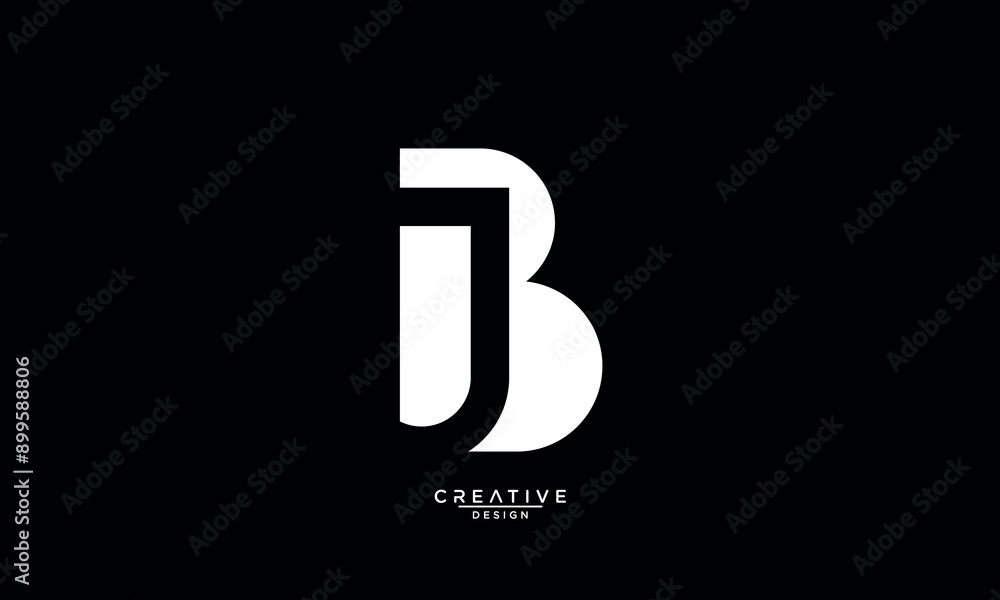 BJ, JB, B, J, Abstract Letters Logo Monogram BJ, JB, B, J, Abstract Letters Logo Monogram