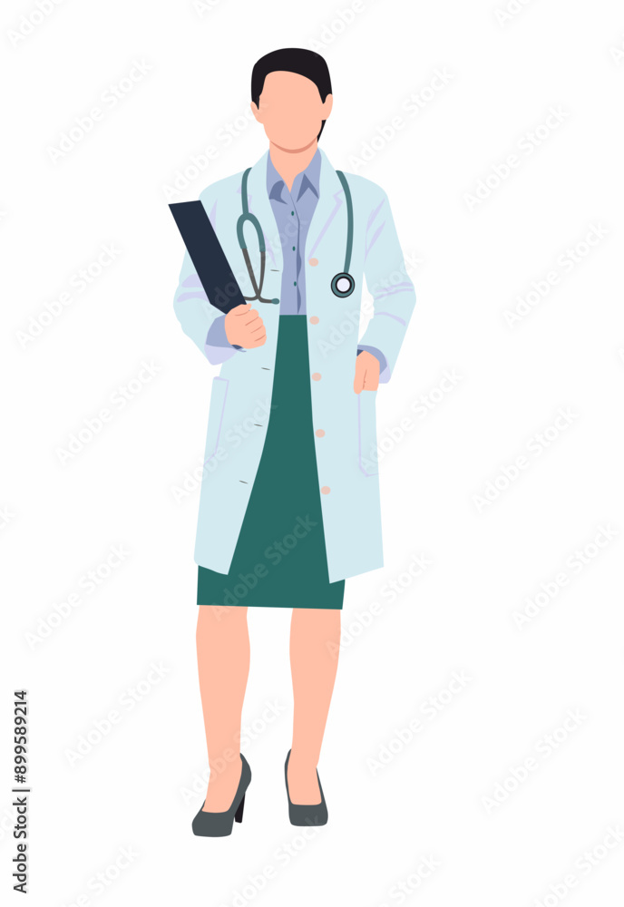 Female doctor from hospital, therapist, medical staff, woman isolated vector character Female doctor from hospital, therapist, medical staff, woman isolated vector character