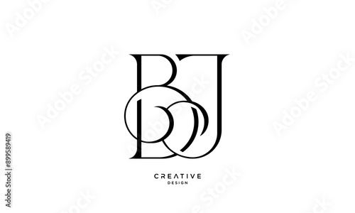 BJ, JB, B, J, Abstract Letters Logo Monogram