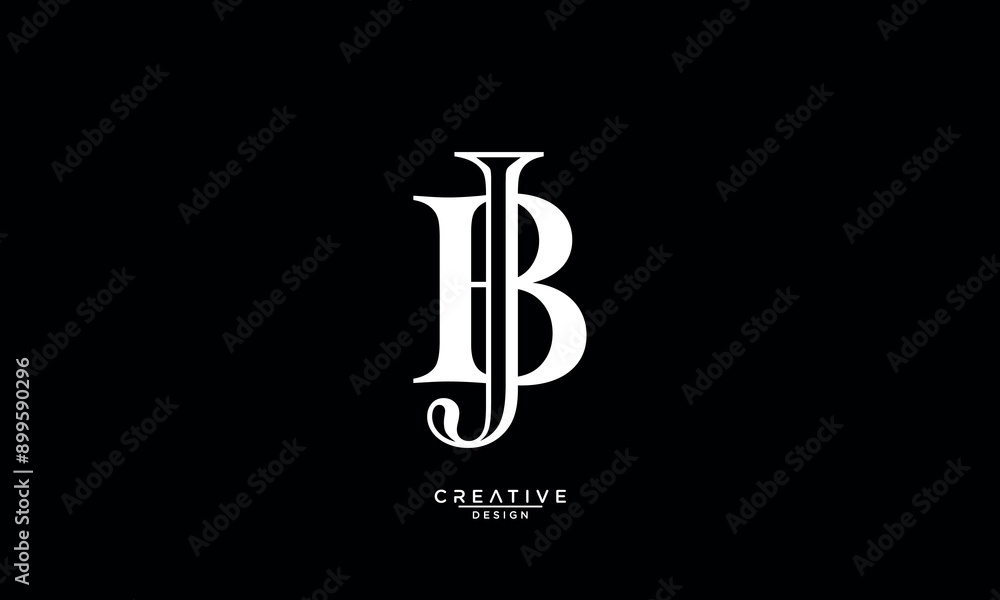 BJ, JB, B, J, Abstract Letters Logo Monogram BJ, JB, B, J, Abstract Letters Logo Monogram