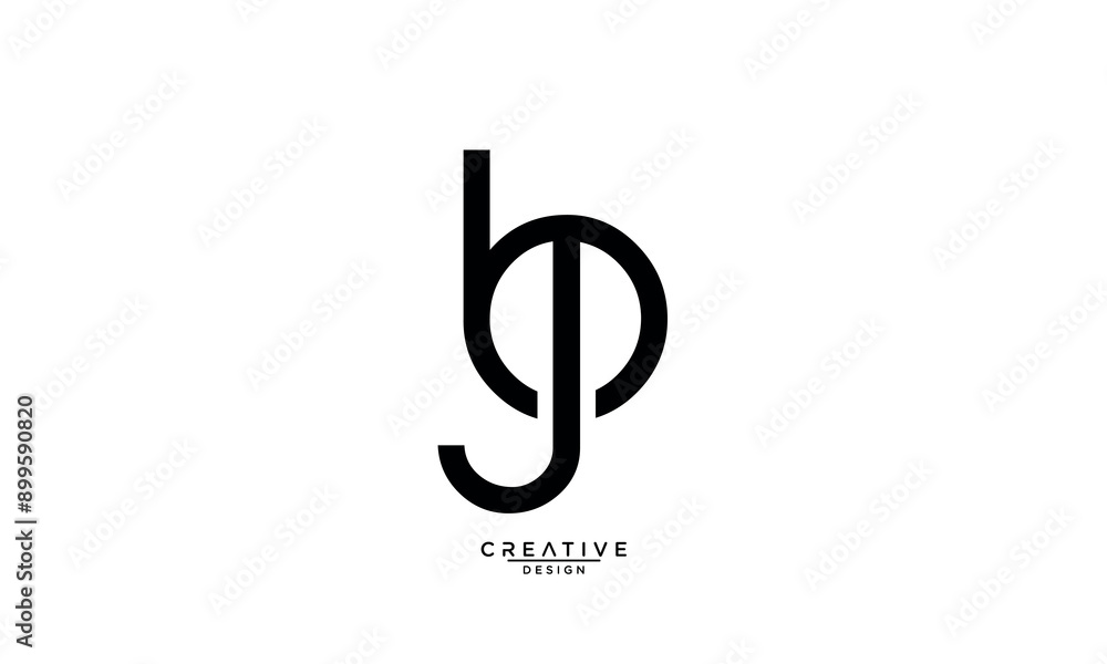 BJ, JB, B, J, Abstract Letters Logo Monogram BJ, JB, B, J, Abstract Letters Logo Monogram