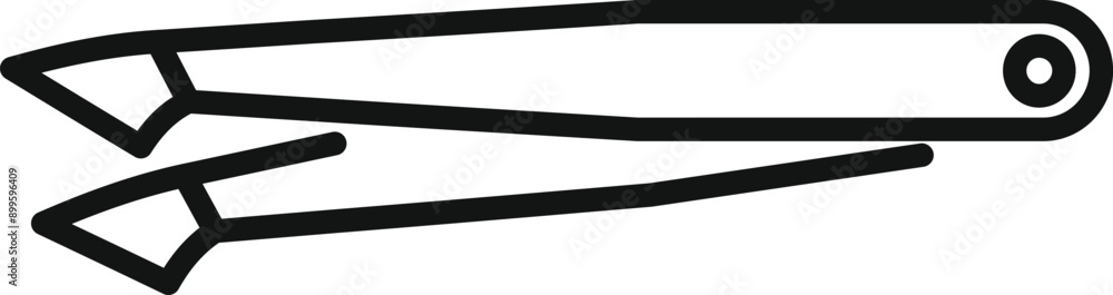 This simple line drawing represents tweezers, a tool for precision work in beauty and other fields This simple line drawing represents tweezers, a tool for precision work in beauty and other fields