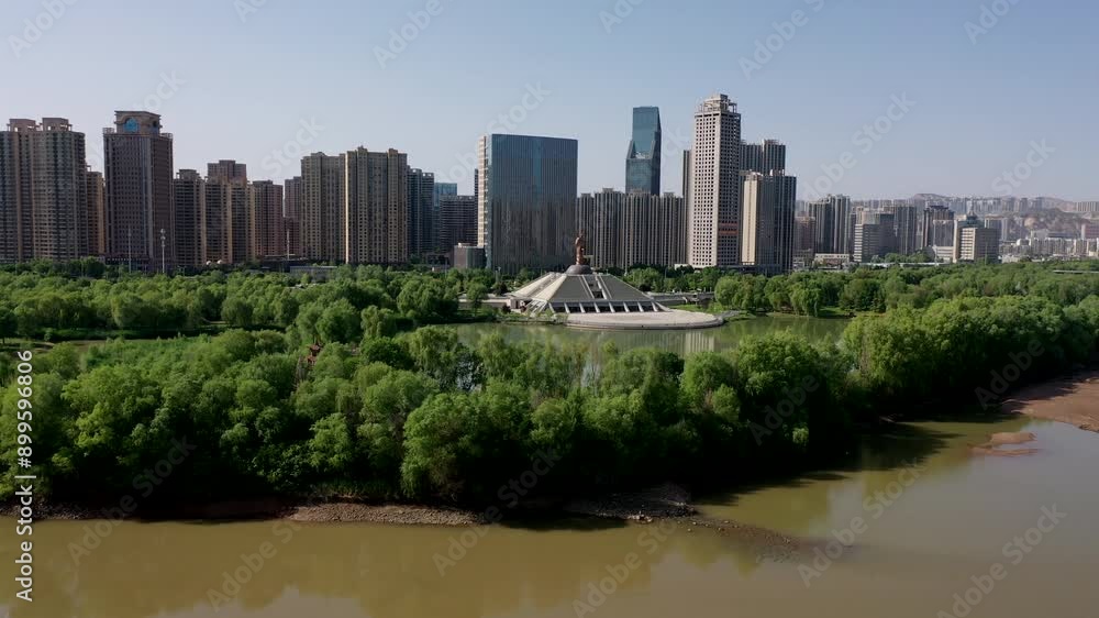 Aerial photography of the Cityscape on both sides of the Yellow River in Lanzhou city,
Aerial photography of the Cityscape on both sides of the Yellow River in Lanzhou city,