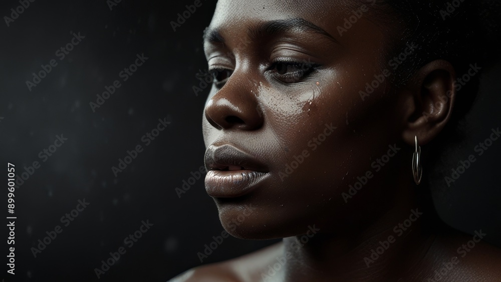 Emotional Portrait of a Woman with Tear Emotional Portrait of a Woman with Tear