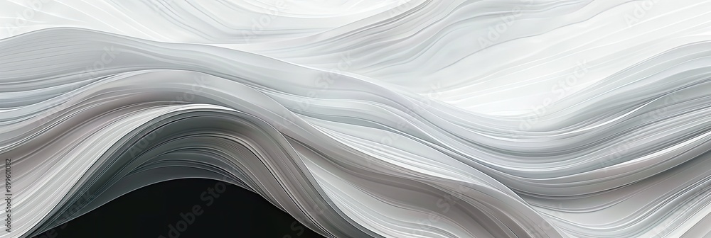 Fototapeta premium Elegant White Fluid Wave Design